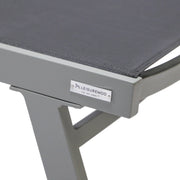 Marlin Patio Chaise Lounge Chair with Armrests in Grey Aluminum Frame, Set of 2 - Elax Furniture