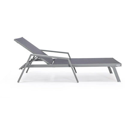 Marlin Aluminum Outdoor Chaise Lounge Chair with Sling Fabric Seat - Elax Furniture