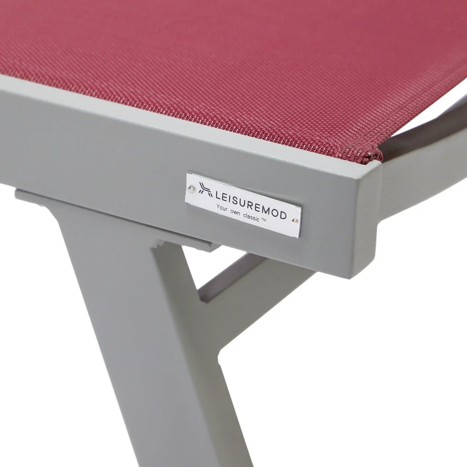 Marlin Patio Chaise Lounge Chair with Armrests in Grey Aluminum Frame, Set of 2 - Elax Furniture