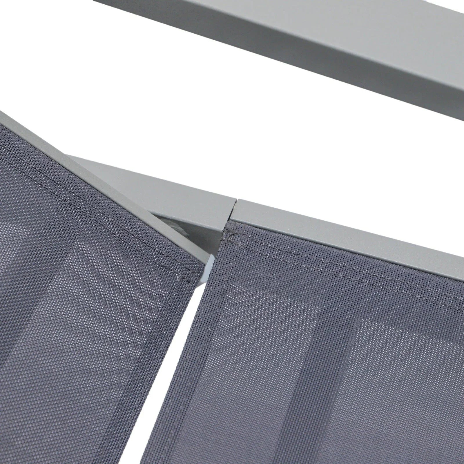 Marlin Patio Chaise Lounge Chair with Armrests in Grey Aluminum Frame, Set of 2 - Elax Furniture