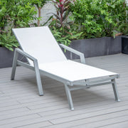 Marlin Aluminum Outdoor Chaise Lounge Chair with Sling Fabric Seat - Elax Furniture