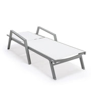 Marlin Aluminum Outdoor Chaise Lounge Chair with Sling Fabric Seat - Elax Furniture