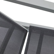 Marlin Modern Grey Aluminum Outdoor Chaise Lounge Chair Set of 2 With Arms and Square Fire Pit Side Table for Patio - Elax Furniture