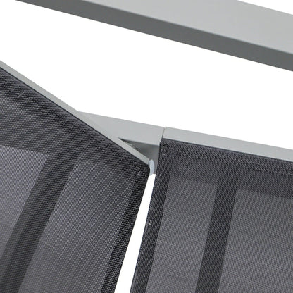 Marlin Modern Grey Aluminum Outdoor Chaise Lounge Chair Set of 2 With Arms and Square Fire Pit Side Table for Patio - Elax Furniture