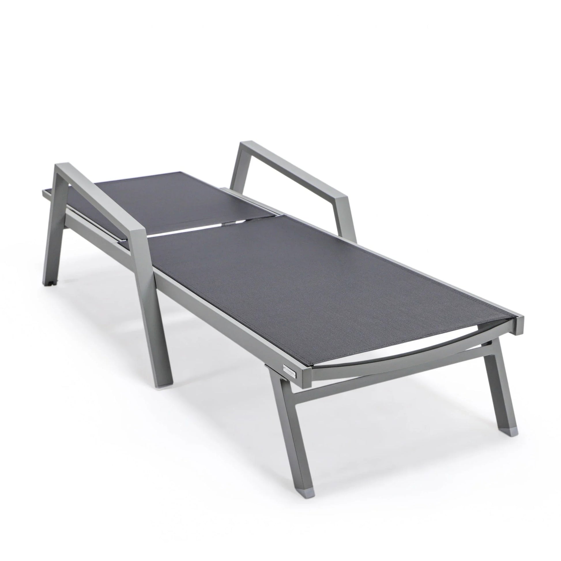 Marlin Aluminum Outdoor Chaise Lounge Chair with a Square Fire Pit Table - Elax Furniture