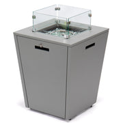 Marlin Aluminum Outdoor Chaise Lounge Chair with a Square Fire Pit Table - Elax Furniture