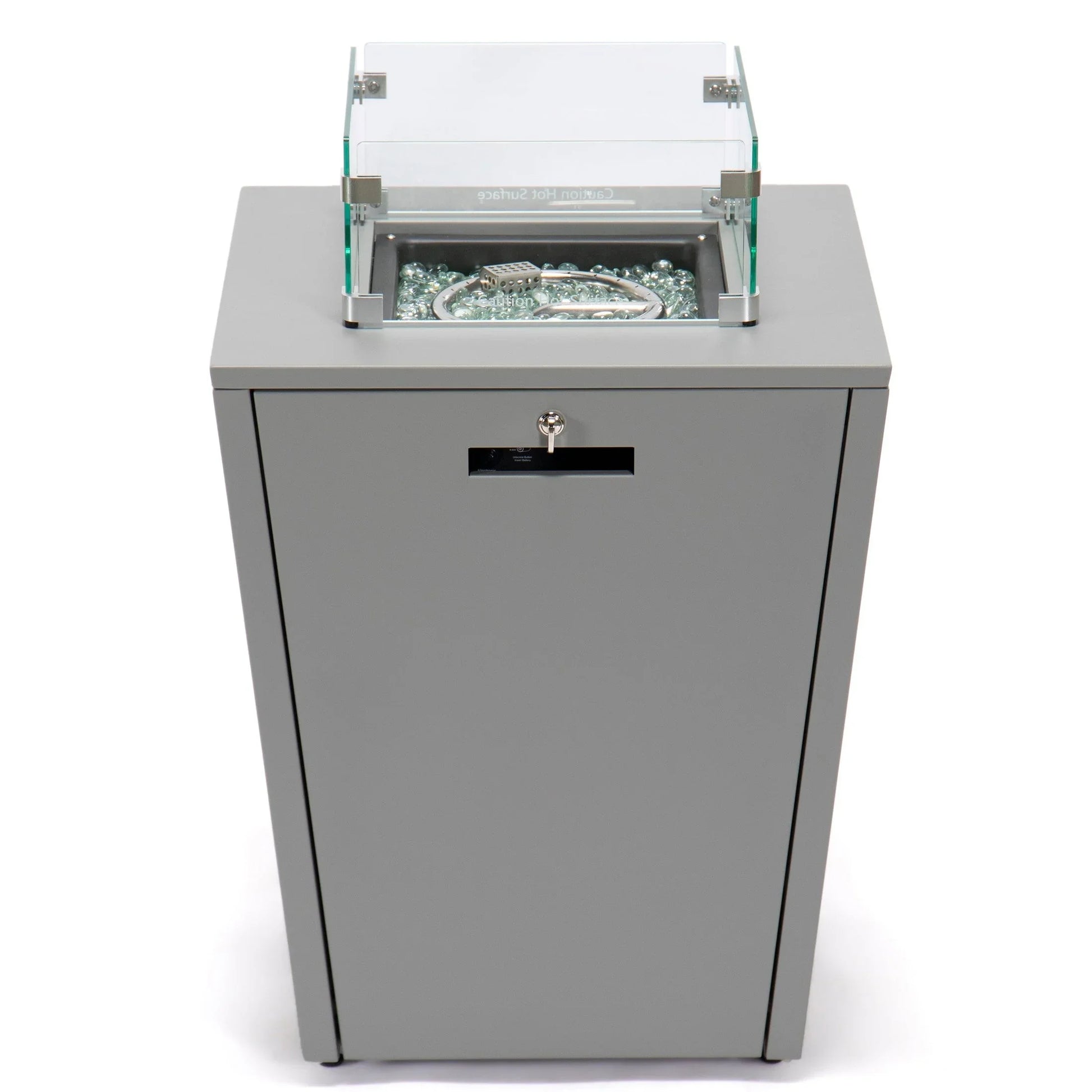 Marlin Aluminum Outdoor Chaise Lounge Chair with a Square Fire Pit Table - Elax Furniture