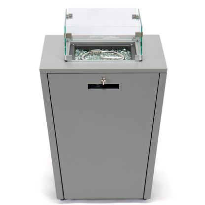 Marlin Aluminum Outdoor Chaise Lounge Chair with a Square Fire Pit Table - Elax Furniture