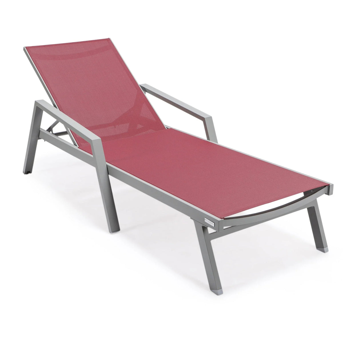 Marlin Aluminum Outdoor Chaise Lounge Chair with a Square Fire Pit Table - Elax Furniture