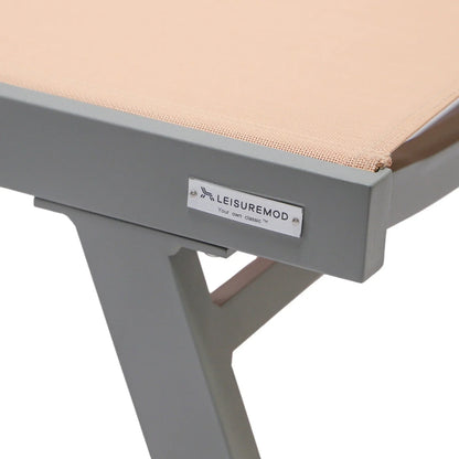 Marlin Modern Grey Aluminum Outdoor Chaise Lounge Chair Set of 2 With Arms and Square Fire Pit Side Table for Patio - Elax Furniture