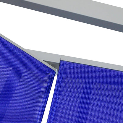 Marlin Modern Grey Aluminum Outdoor Chaise Lounge Chair Set of 2 With Arms and Square Fire Pit Side Table for Patio - Elax Furniture