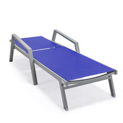 Marlin Aluminum Outdoor Chaise Lounge Chair with a Square Fire Pit Table - Elax Furniture