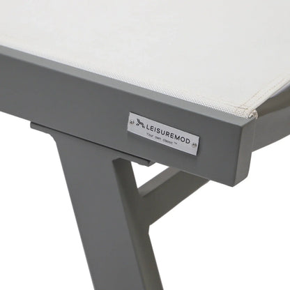 Marlin Modern Grey Aluminum Outdoor Chaise Lounge Chair Set of 2 With Arms and Square Fire Pit Side Table for Patio - Elax Furniture