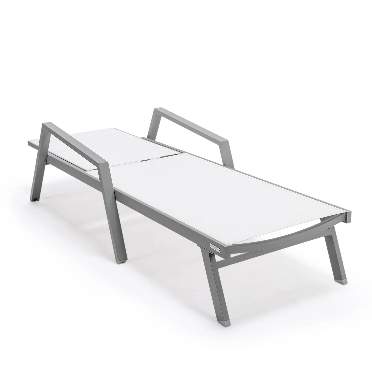 Marlin Aluminum Outdoor Chaise Lounge Chair with a Square Fire Pit Table - Elax Furniture