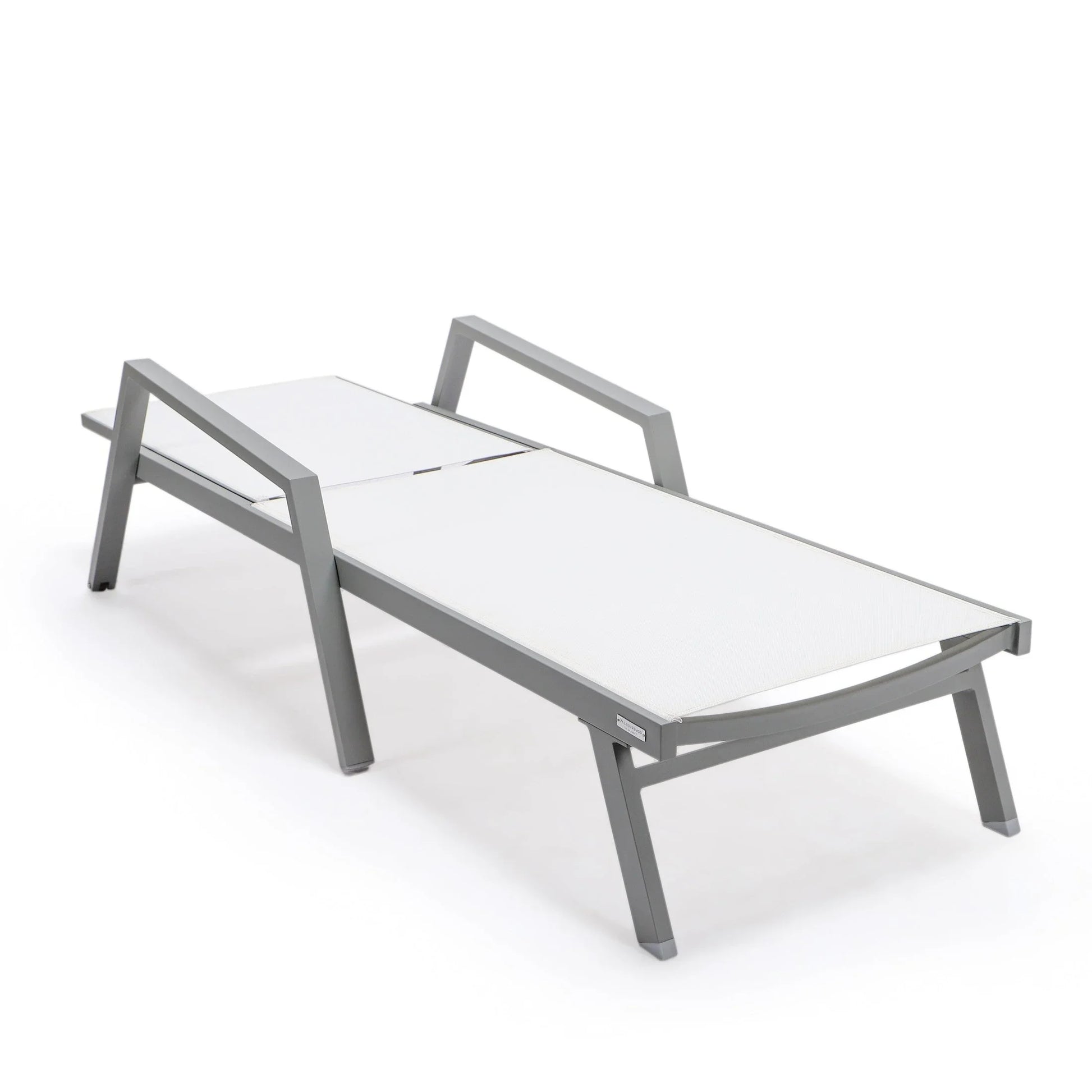 Marlin Aluminum Outdoor Chaise Lounge Chair with a Square Fire Pit Table - Elax Furniture