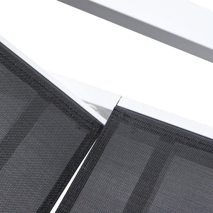 Marlin Patio Chaise Lounge Chair with Armrests in White Aluminum Frame, Set of 2 - Elax Furniture