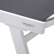 Marlin Patio Chaise Lounge Chair with Armrests in White Aluminum Frame, Set of 2 - Elax Furniture
