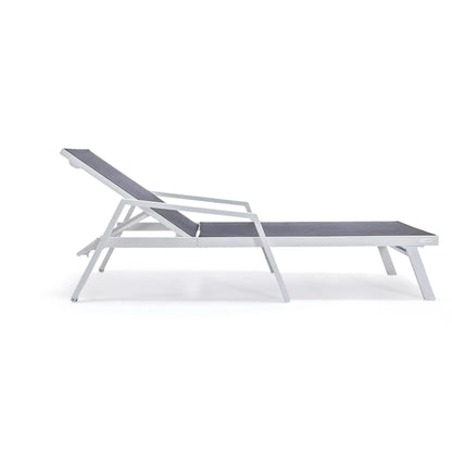 Marlin Aluminum Outdoor Chaise Lounge Chair with Sling Fabric Seat - Elax Furniture
