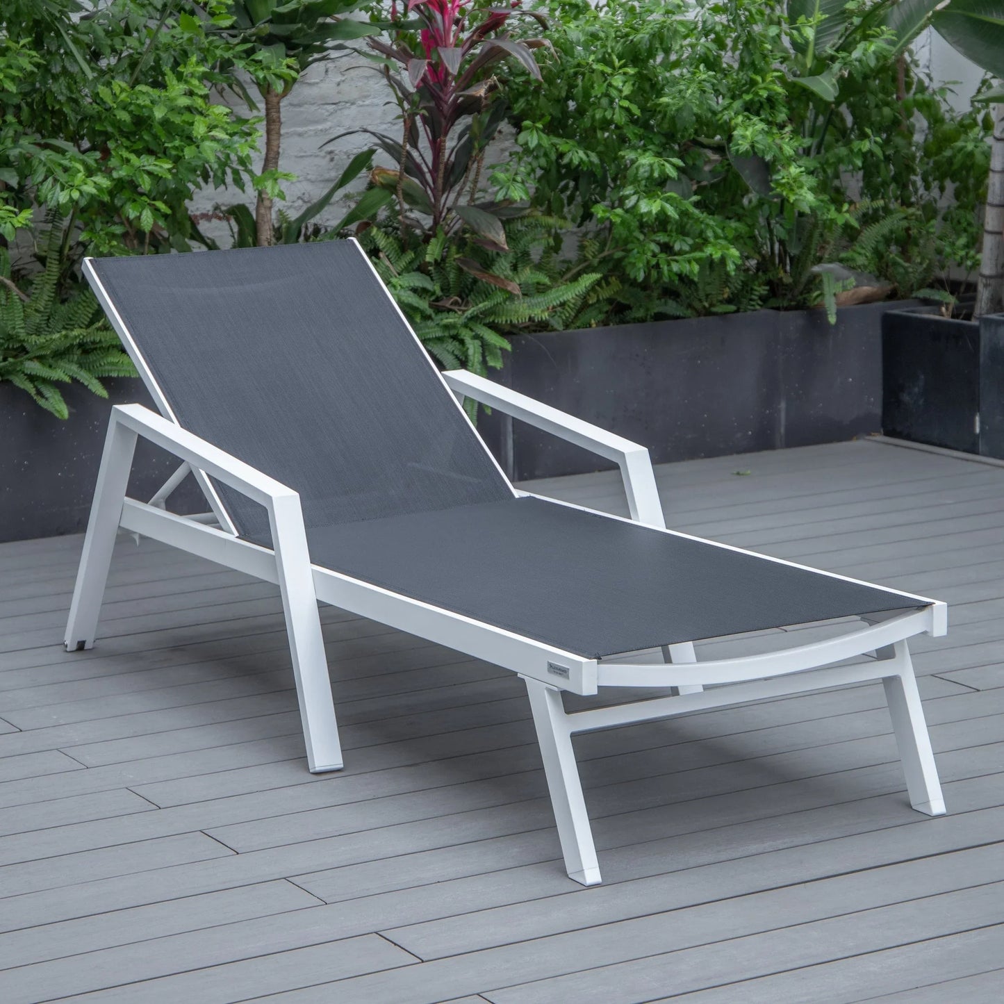 Marlin Aluminum Outdoor Chaise Lounge Chair with Sling Fabric Seat - Elax Furniture