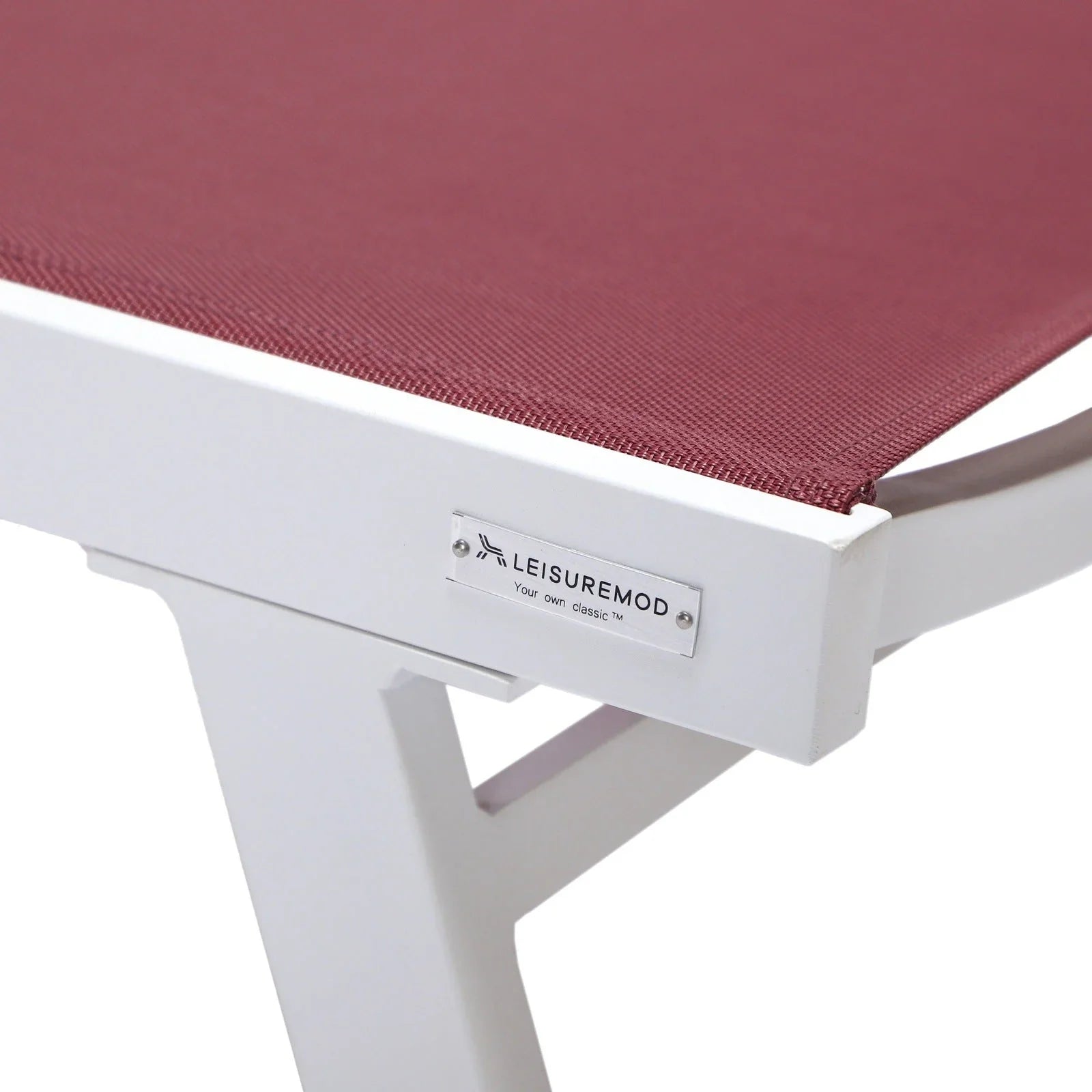 Marlin Patio Chaise Lounge Chair with Armrests in White Aluminum Frame, Set of 2 - Elax Furniture