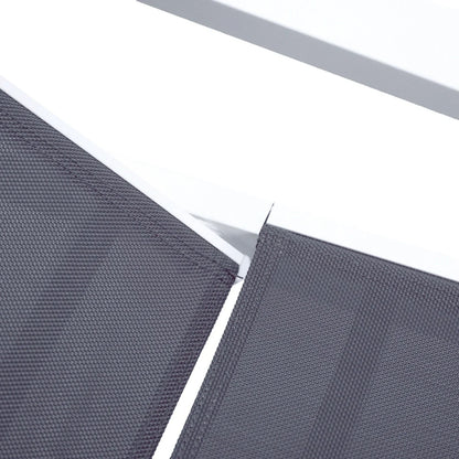 Marlin Patio Chaise Lounge Chair with Armrests in White Aluminum Frame, Set of 2 - Elax Furniture