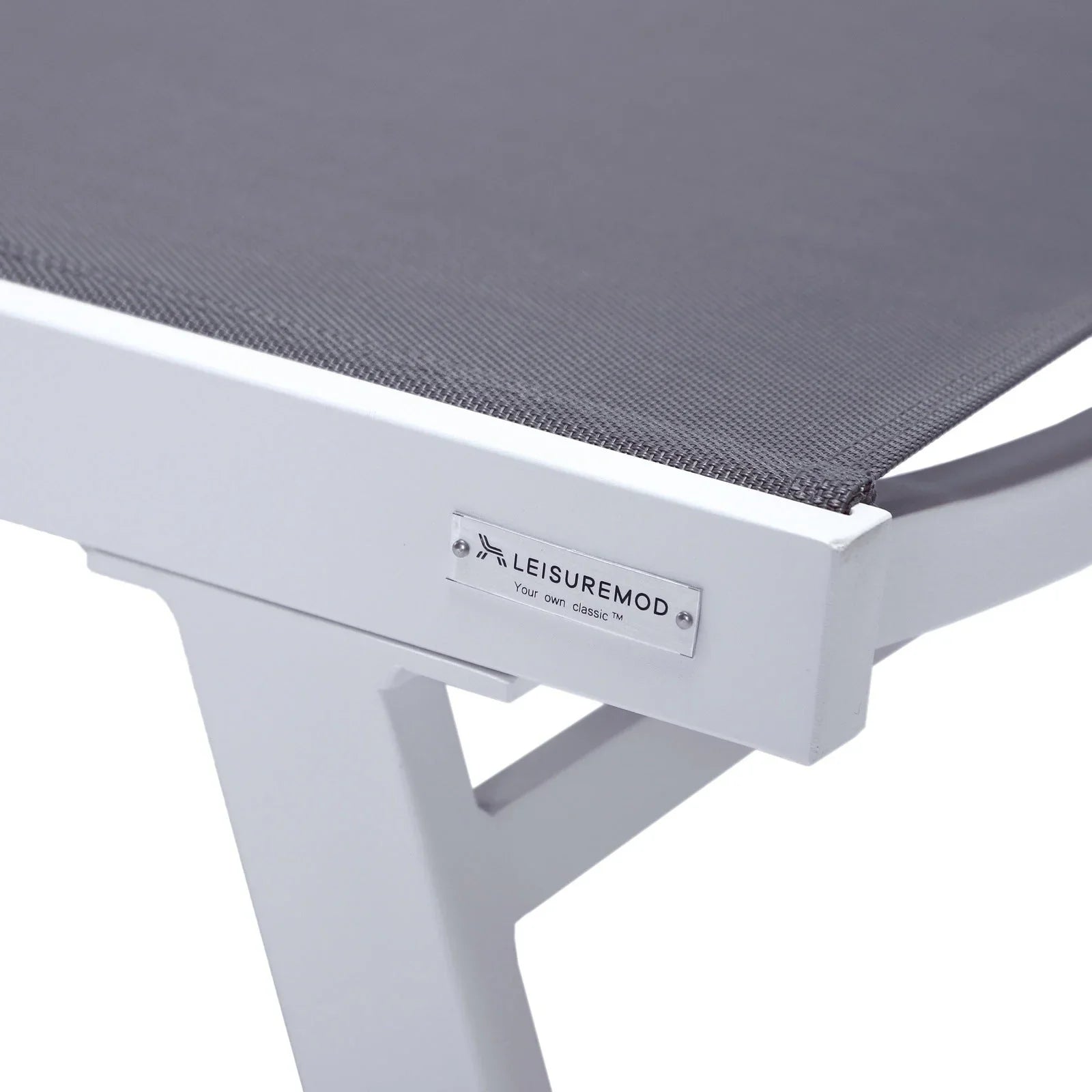 Marlin Patio Chaise Lounge Chair with Armrests in White Aluminum Frame, Set of 2 - Elax Furniture