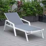 Marlin Aluminum Outdoor Chaise Lounge Chair with Sling Fabric Seat - Elax Furniture