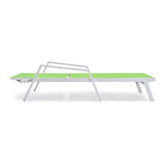 Marlin Patio Chaise Lounge Chair with Armrests in White Aluminum Frame, Set of 2 - Elax Furniture