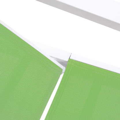 Marlin Patio Chaise Lounge Chair with Armrests in White Aluminum Frame, Set of 2 - Elax Furniture