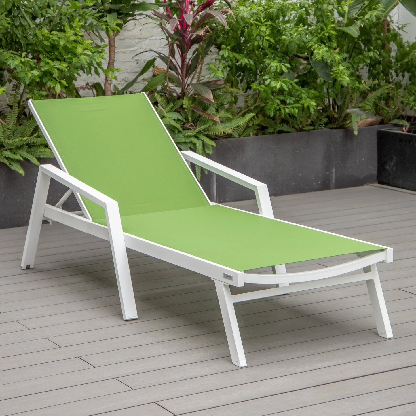Marlin Aluminum Outdoor Chaise Lounge Chair with Sling Fabric Seat - Elax Furniture