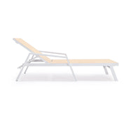 Marlin Aluminum Outdoor Chaise Lounge Chair with Sling Fabric Seat - Elax Furniture