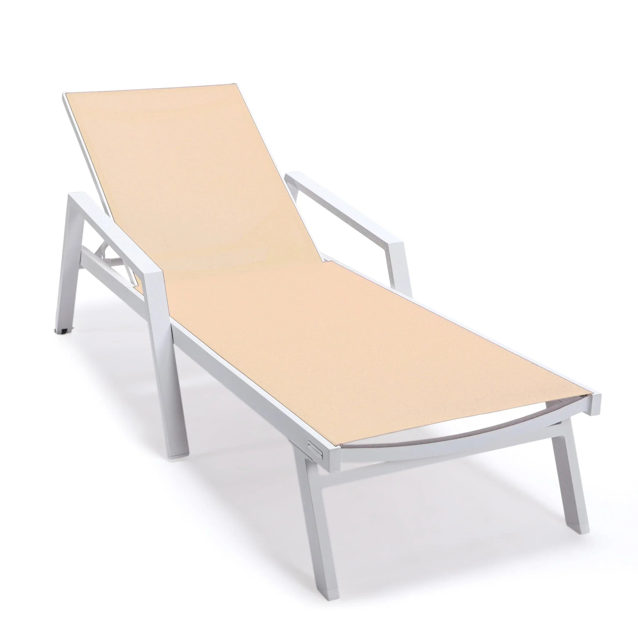 Marlin Aluminum Outdoor Chaise Lounge Chair with Sling Fabric Seat - Elax Furniture