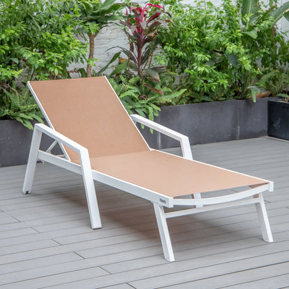 Marlin Aluminum Outdoor Chaise Lounge Chair with Sling Fabric Seat - Elax Furniture