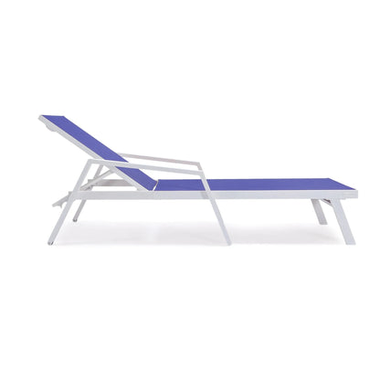 Marlin Aluminum Outdoor Chaise Lounge Chair with Sling Fabric Seat - Elax Furniture
