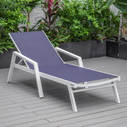 Marlin Aluminum Outdoor Chaise Lounge Chair with Sling Fabric Seat - Elax Furniture