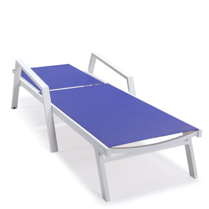 Marlin Aluminum Outdoor Chaise Lounge Chair with Sling Fabric Seat - Elax Furniture