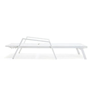 Marlin Patio Chaise Lounge Chair with Armrests in White Aluminum Frame, Set of 2 - Elax Furniture