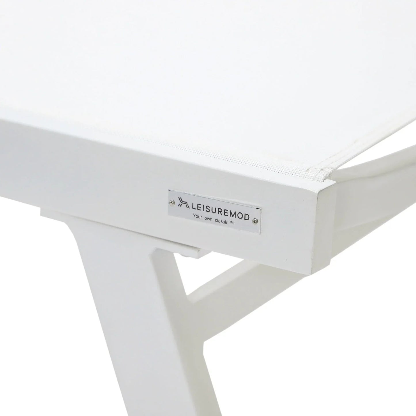 Marlin Patio Chaise Lounge Chair with Armrests in White Aluminum Frame, Set of 2 - Elax Furniture