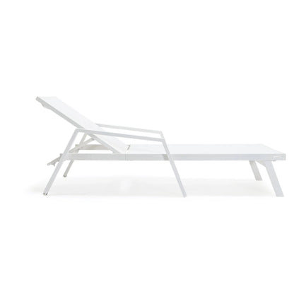 Marlin Aluminum Outdoor Chaise Lounge Chair with Sling Fabric Seat - Elax Furniture