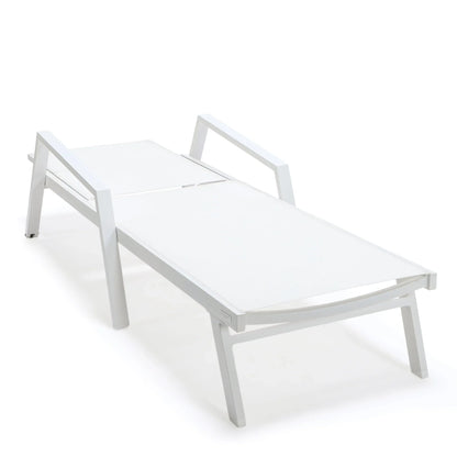 Marlin Aluminum Outdoor Chaise Lounge Chair with Sling Fabric Seat - Elax Furniture