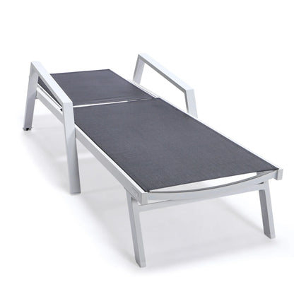 Marlin Aluminum Outdoor Chaise Lounge Chair with a Square Fire Pit Table - Elax Furniture