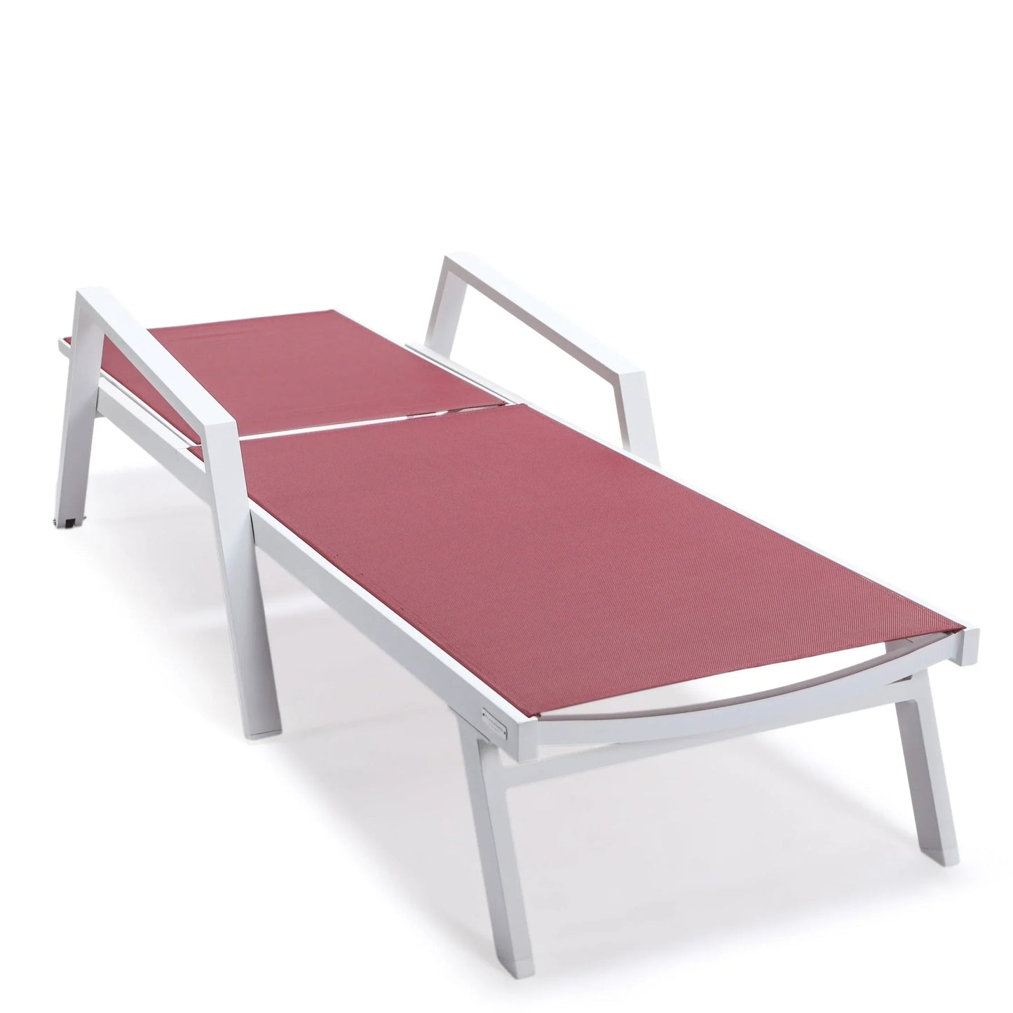 Marlin Aluminum Outdoor Chaise Lounge Chair with a Square Fire Pit Table - Elax Furniture
