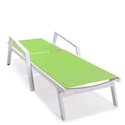 Marlin Aluminum Outdoor Chaise Lounge Chair with a Square Fire Pit Table - Elax Furniture
