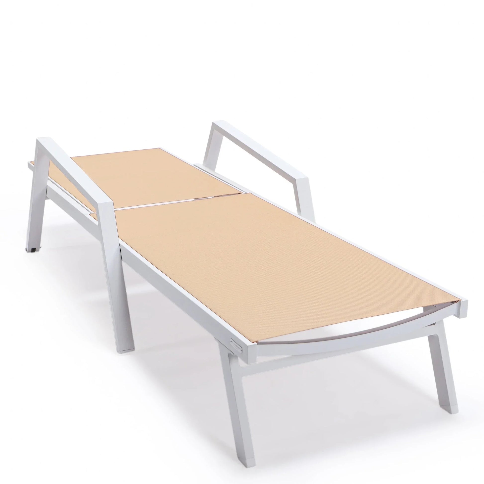 Marlin Aluminum Outdoor Chaise Lounge Chair with a Square Fire Pit Table - Elax Furniture