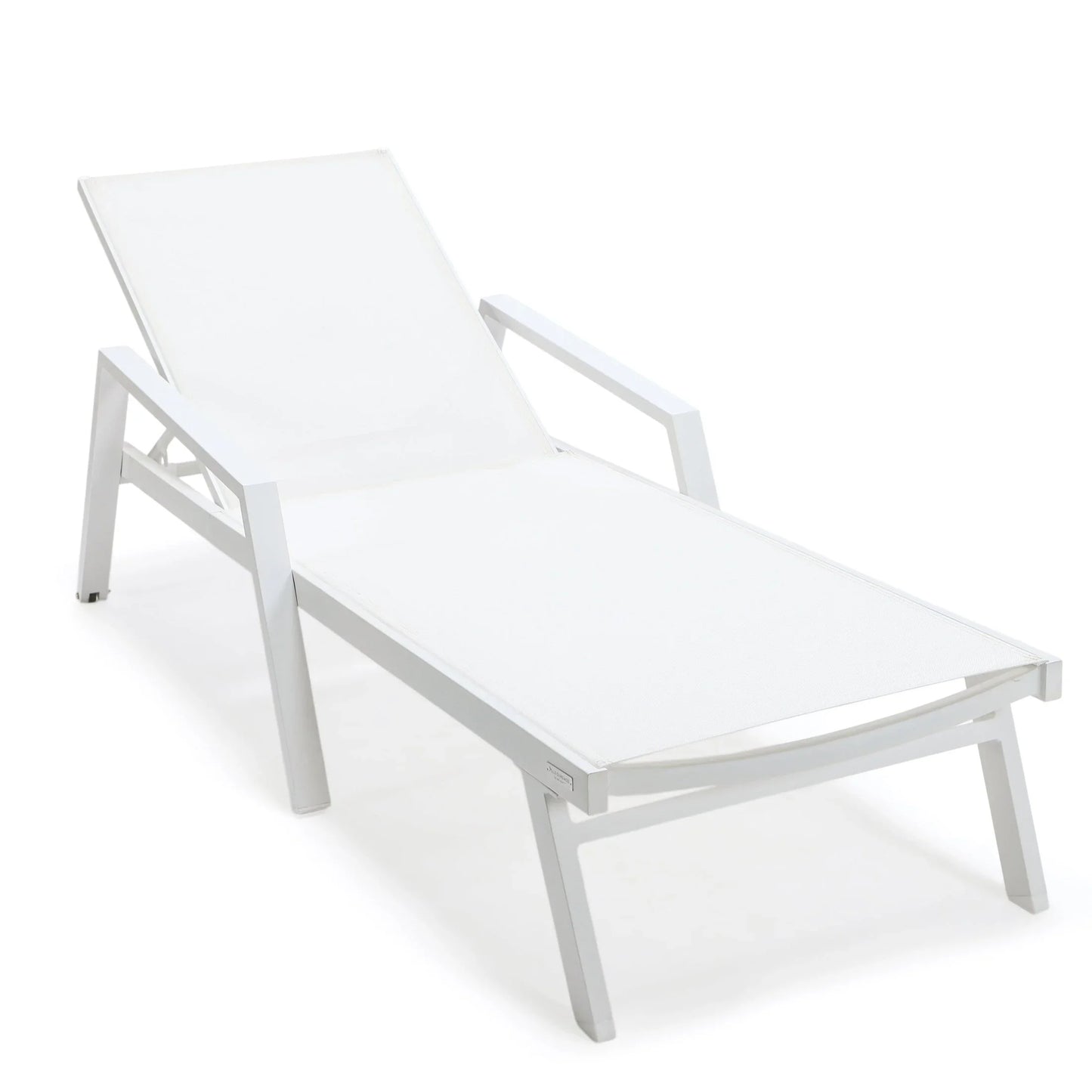 Marlin Aluminum Outdoor Chaise Lounge Chair with a Square Fire Pit Table - Elax Furniture