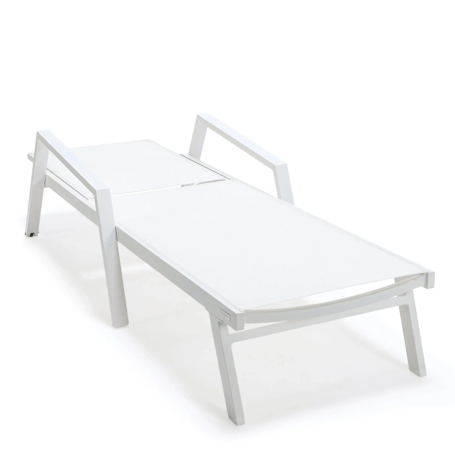 Marlin Aluminum Outdoor Chaise Lounge Chair with a Square Fire Pit Table - Elax Furniture