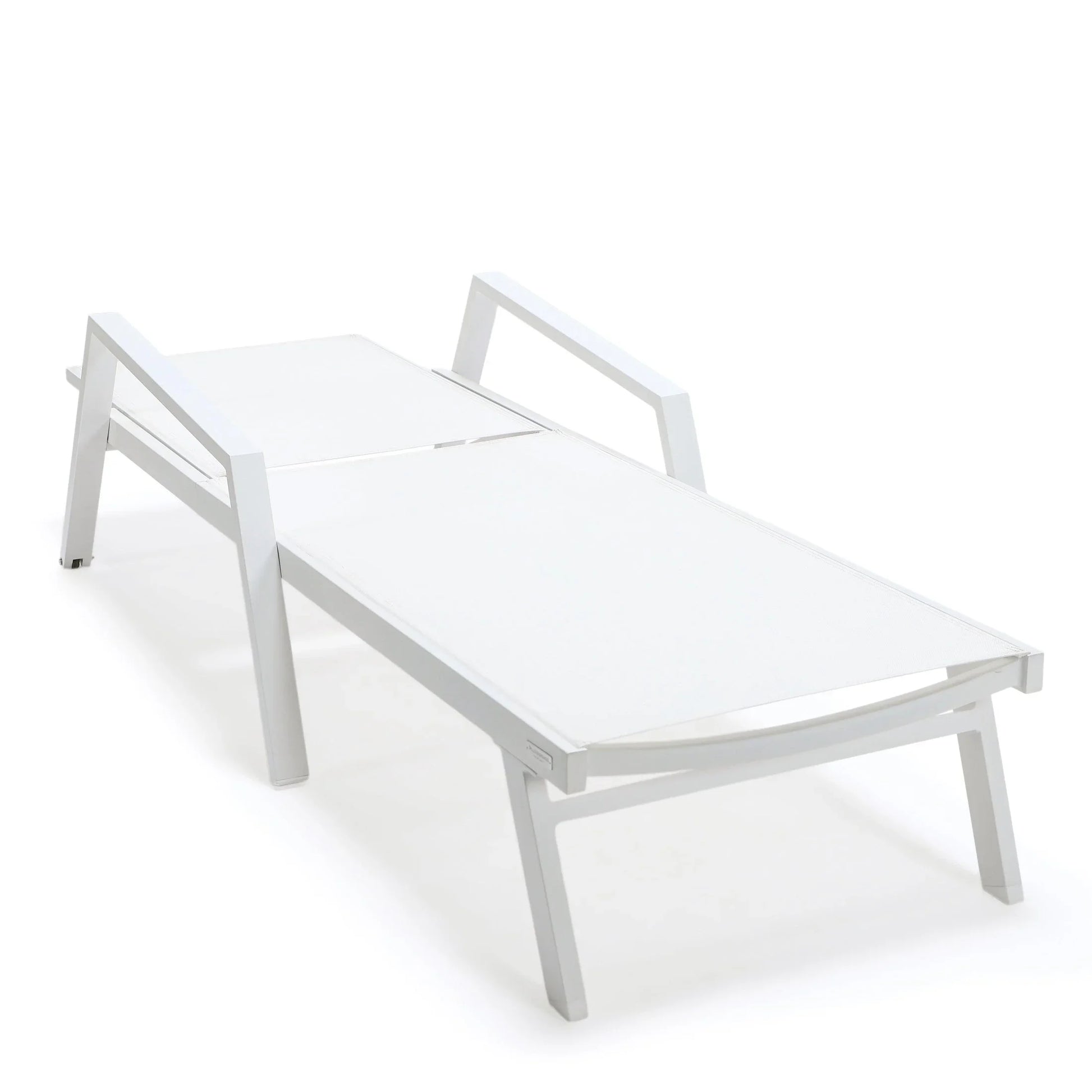 Marlin Aluminum Outdoor Chaise Lounge Chair with a Square Fire Pit Table - Elax Furniture