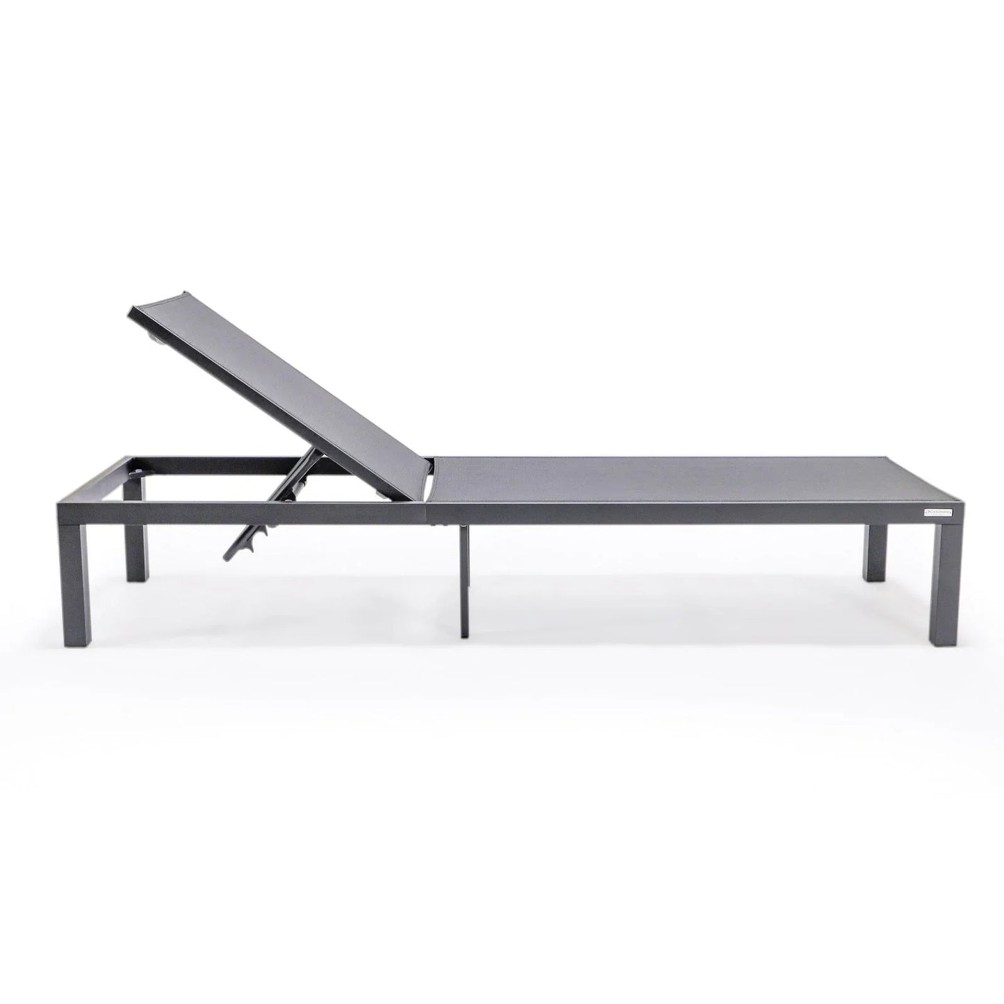 Marlin Patio Chaise Lounge Chair with Black Aluminum Frame, Set of 2 - Elax Furniture