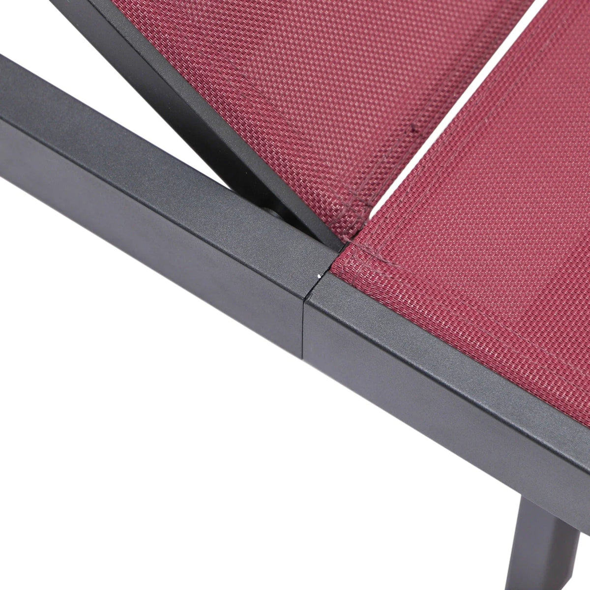 Marlin Patio Chaise Lounge Chair with Black Aluminum Frame, Set of 2 - Elax Furniture