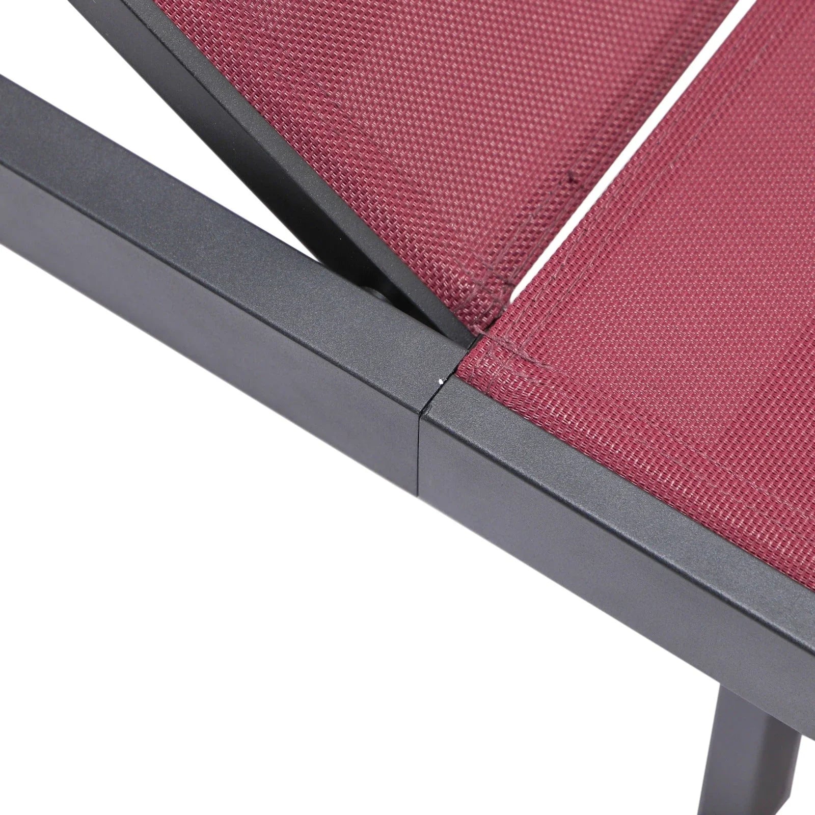 Marlin Patio Chaise Lounge Chair with Black Aluminum Frame, Set of 2 - Elax Furniture